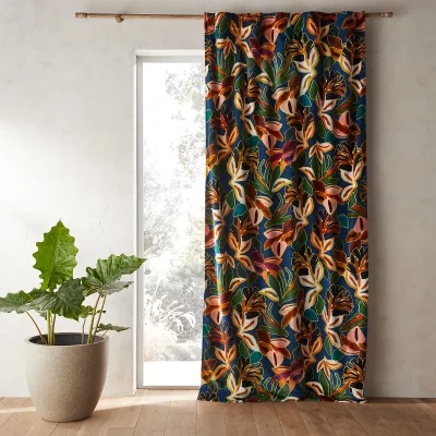 La Redoute Pampa Floral 100% Cotton Velvet Curtain