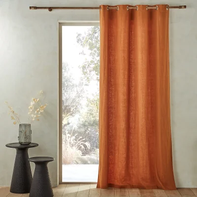 La Redoute Private Single Lined Pre-Washed Linen Curtain with Eyelets
