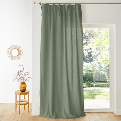 La Redoute Lincot Linen & Cotton Knot & Eyelet Finish Curtain