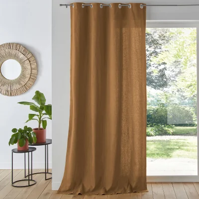 La Redoute Panama Plain Single Cotton Curtain with Eyelets