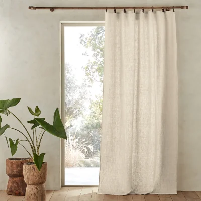 La Redoute Private 100% Washed Linen Curtain with Loops