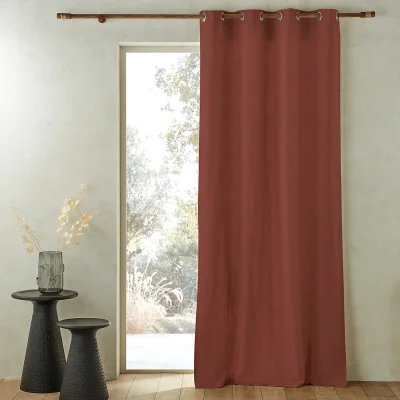 La Redoute Private Single Lined Pre-Washed Linen Curtain with Eyelets