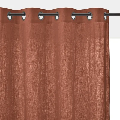 La Redoute Onega 100% Washed Linen Radiator Curtain with Eyelets