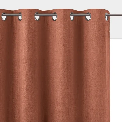 La Redoute Onega Washed Linen Single Lined Blackout Curtain with Eyelets
