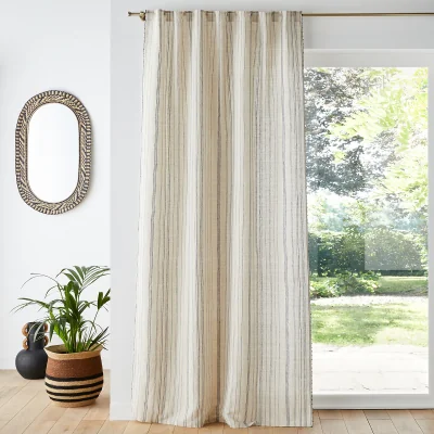 La Redoute Melise Striped Hidden Hook Cotton Linen Curtain