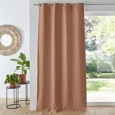 La Redoute Onega Washed Linen Single Lined Blackout Curtain with Eyelets