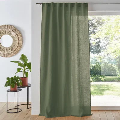 La Redoute Onega Washed Linen Single Curtain with Concealed Tabs