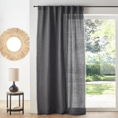 La Redoute Menorca Cotton & Linen Curtain with Hidden Tabs
