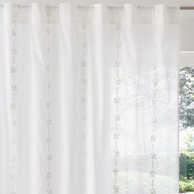 La Redoute Theoline Embroidered 100% Cotton Net Curtain with Hidden Tabs