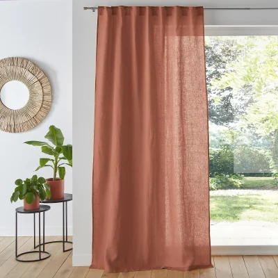 La Redoute Onega Washed Linen Single Curtain with Concealed Tabs