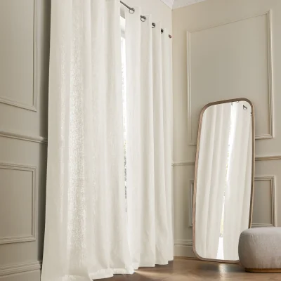 La Redoute Colin Linen Eyelet Curtain with Cotton Lining