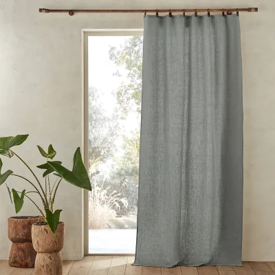La Redoute Private 100% Washed Linen Curtain with Rings