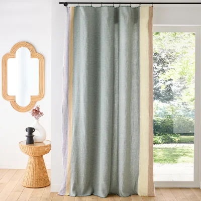 La Redoute Valparaiso Woven-Dyed Washed Linen Curtain Panel