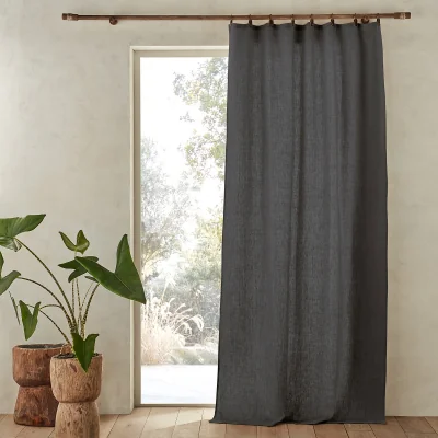 La Redoute Private 100% Washed Linen Curtain with Rings