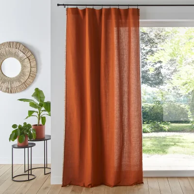 La Redoute Menorca Embroidered Linen / Cotton Curtain Panel