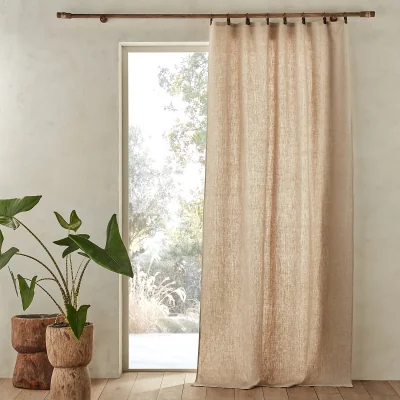 La Redoute Private 100% Washed Linen Curtain with Rings