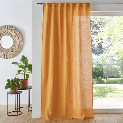 La Redoute Onega Washed Linen Single Curtain with Concealed Tabs