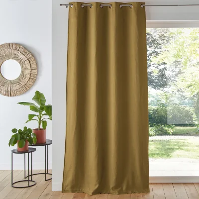 La Redoute Onega Washed Linen Single Lined Blackout Curtain with Eyelets