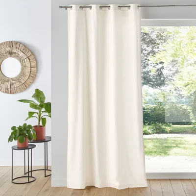 La Redoute Panama Plain Single Cotton Curtain with Eyelets