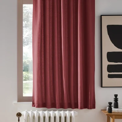 La Redoute Onega Washed Linen Radiator Curtain with Hidden Fixings