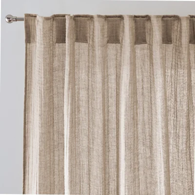 La Redoute Elki Cotton Muslin/Linen Curtain with Concealed Tab Top
