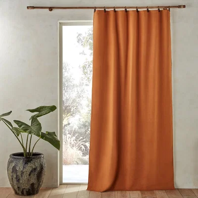 La Redoute Private Blackout 100% Washed Linen Curtain with Rings