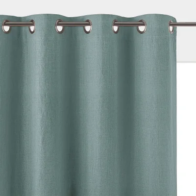 La Redoute Onega Washed Linen Single Lined Blackout Curtain with Eyelets