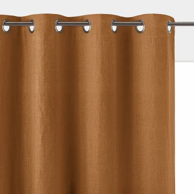 La Redoute Onega 100% Washed Linen Eyelet Blackout Radiator Curtain