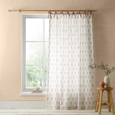 La Redoute Woodblock Floral So Soft Voile Curtain Panel
