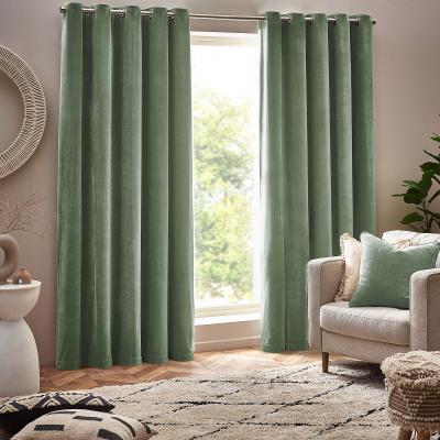 La Redoute Heavy Chenille Velvet Room Darkening Eyelet Curtains