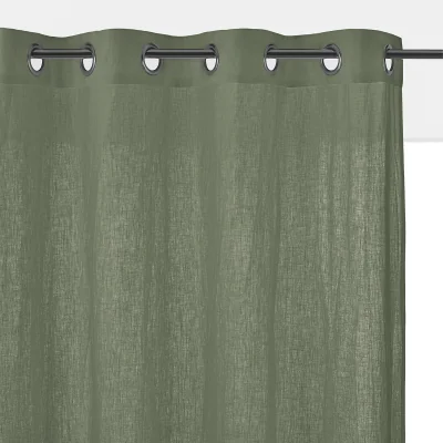 La Redoute Onega 100% Washed Linen Radiator Curtain with Eyelets