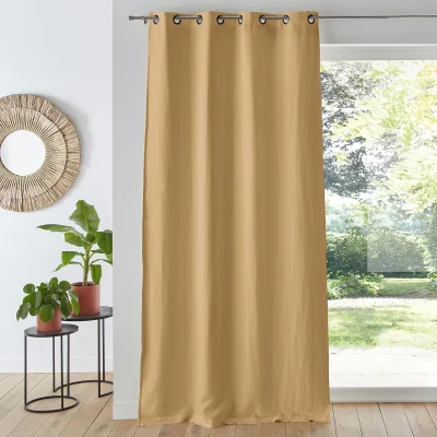 La Redoute Onega Washed Linen Single Lined Blackout Curtain with Eyelets