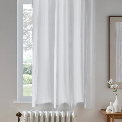 La Redoute Onega 100% Washed Linen Radiator Curtain with Eyelets