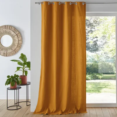 La Redoute Panama Plain Single Cotton Curtain with Eyelets