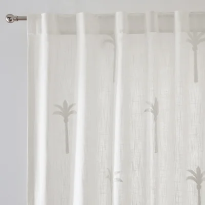 La Redoute Palmae Palm Tree Print Cotton Bouclé Curtain