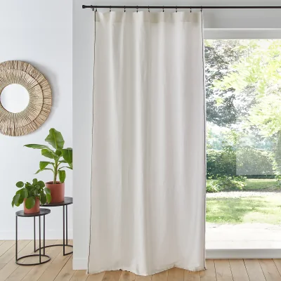 La Redoute Menorca Embroidered Linen / Cotton Curtain Panel