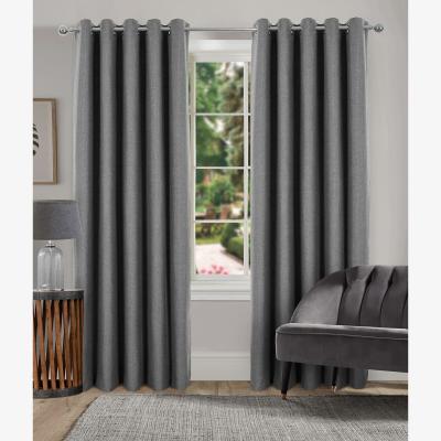 La Redoute Faux Wool Soft Touch Blackout Lined Eyelet Curtains