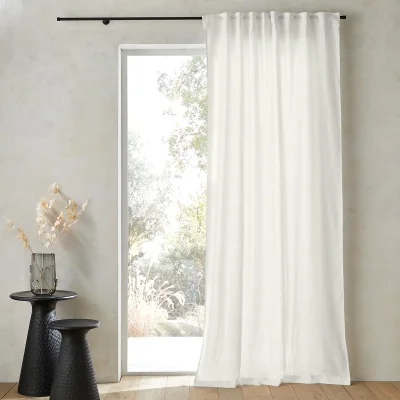 La Redoute Private Ruffled 100% Washed Linen Curtain