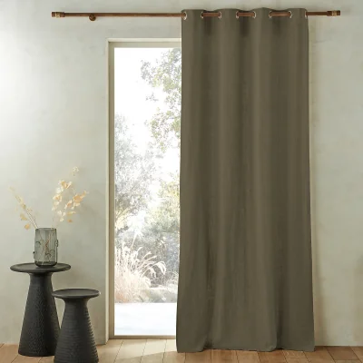 La Redoute Private Single Lined Pre-Washed Linen Curtain with Eyelets