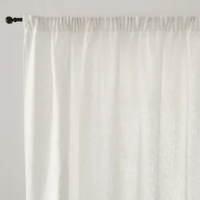 La Redoute Onega Linen Blackout Curtain For Wide Windows, with Pencil Pleat Header Or Wave Finish