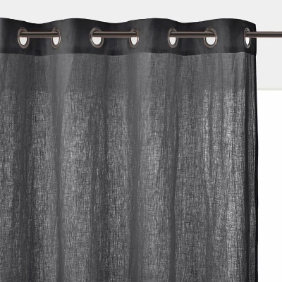 La Redoute Onega 100% Washed Linen Radiator Curtain with Eyelets