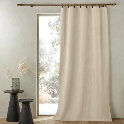 La Redoute Private Lined 100% Washed Linen Curtain