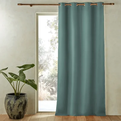 La Redoute Private Single Lined Blackout Curtain in Washed Linen with Eyelets