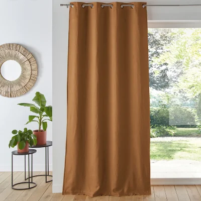 La Redoute Onega Washed Linen Single Lined Blackout Curtain with Eyelets