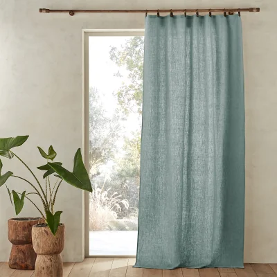 La Redoute Private 100% Washed Linen Curtain with Rings