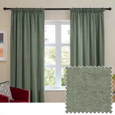 La Redoute Soft Chenille Blackout Pencil Pleat Curtains
