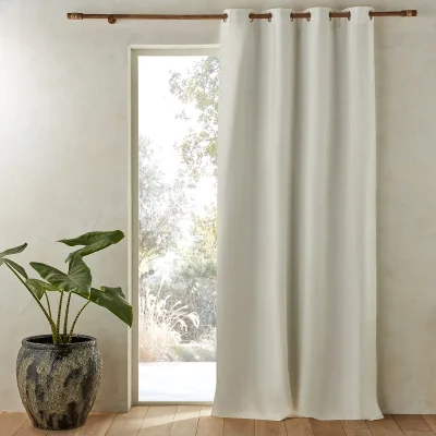 La Redoute Private Single Lined Blackout Curtain in Washed Linen with Eyelets