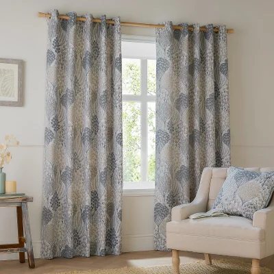 La Redoute Ophelia Floral Jacquard Room Darkening Eyelet Curtains