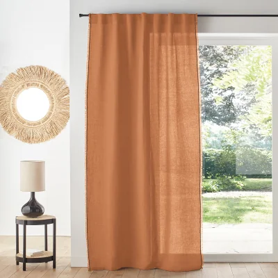 La Redoute Menorca Cotton & Linen Curtain with Hidden Tabs