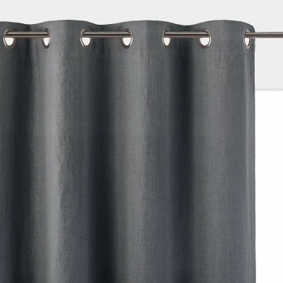 La Redoute Onega 100% Washed Linen Eyelet Blackout Radiator Curtain